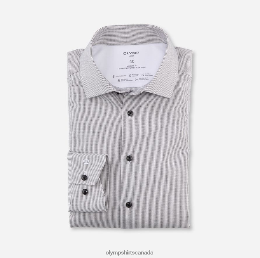 OLYMP Luxor 24/Seven Modern Fit Business Shirt Global Kent Black H2P42H1066 Clothing