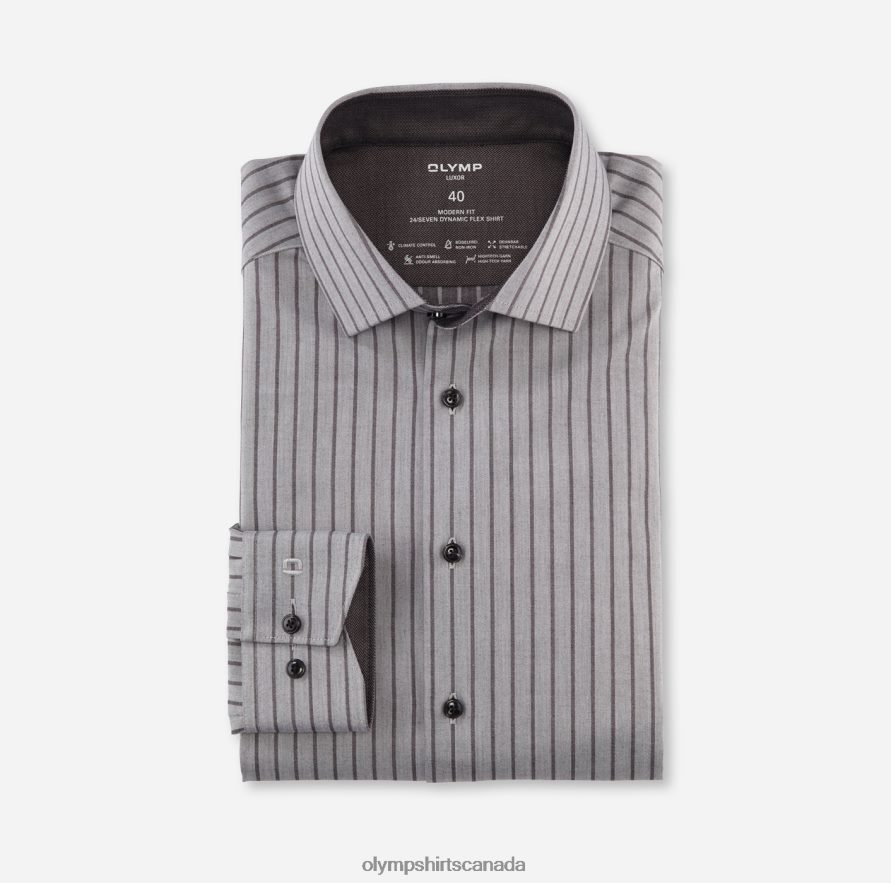 OLYMP Luxor 24/Seven Modern Fit Business Shirt Global Kent Black H2P42H1067 Clothing