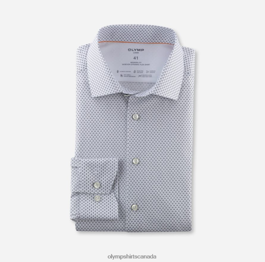 OLYMP Luxor 24/Seven Modern Fit Business Shirt Global Kent Black H2P42H1305 Clothing