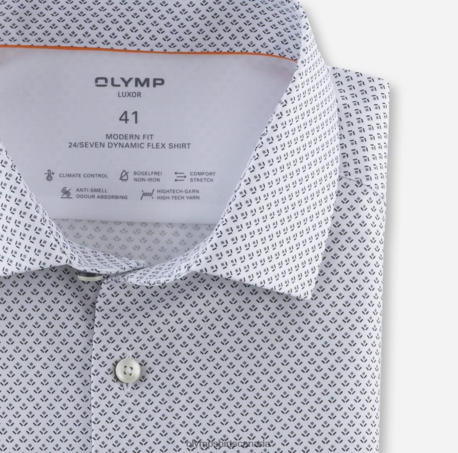 OLYMP Luxor 24/Seven Modern Fit Business Shirt Global Kent Black H2P42H1305 Clothing