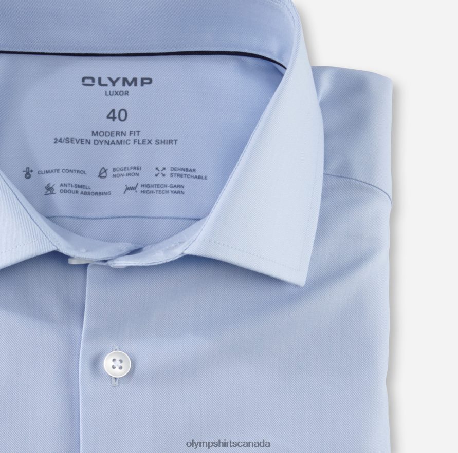 OLYMP Luxor 24/Seven Modern Fit Business Shirt Global Kent Bleu H2P42H1047 Clothing