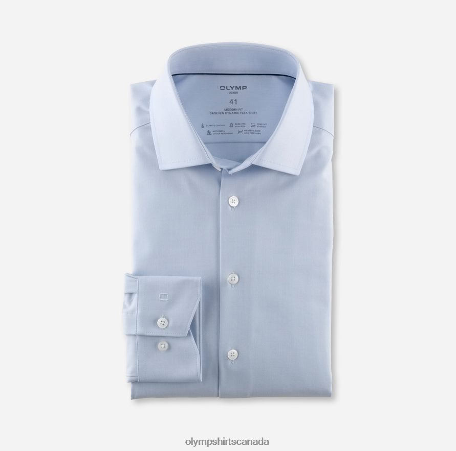OLYMP Luxor 24/Seven Modern Fit Business Shirt Global Kent Bleu H2P42H957 Clothing