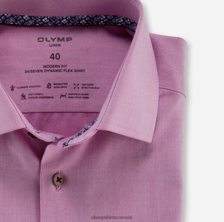 OLYMP Luxor 24/Seven Modern Fit Business Shirt Global Kent Fuchsia H2P42H1200 Clothing