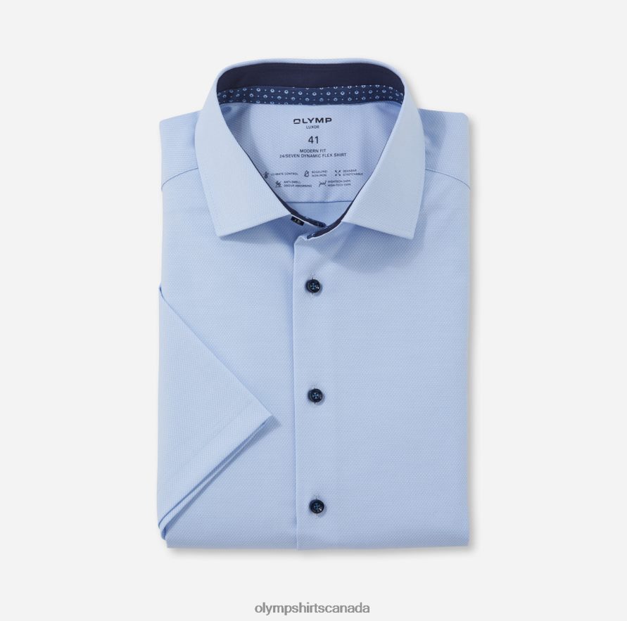 OLYMP Luxor 24/Seven Modern Fit Business Shirt Global Kent Light Blue H2P42H1127 Clothing