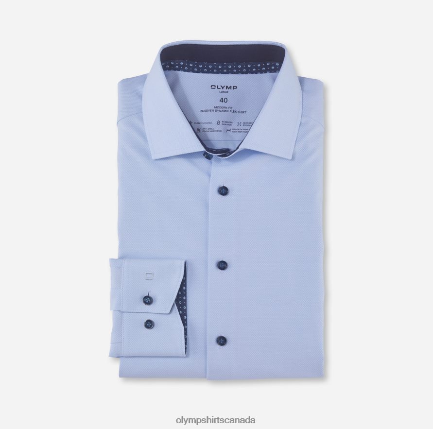 OLYMP Luxor 24/Seven Modern Fit Business Shirt Global Kent Light Blue H2P42H1325 Clothing