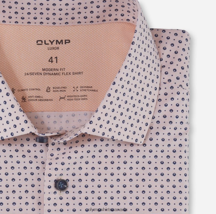 OLYMP Luxor 24/Seven Modern Fit Business Shirt Global Kent Mandarin H2P42H1166 Clothing