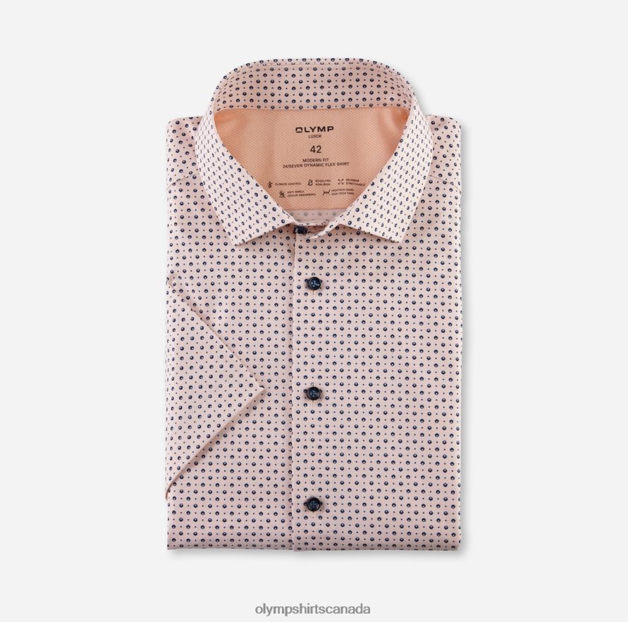 OLYMP Luxor 24/Seven Modern Fit Business Shirt Global Kent Mandarin H2P42H1252 Clothing