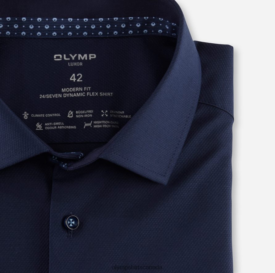 OLYMP Luxor 24/Seven Modern Fit Business Shirt Global Kent Marine H2P42H1139 Clothing