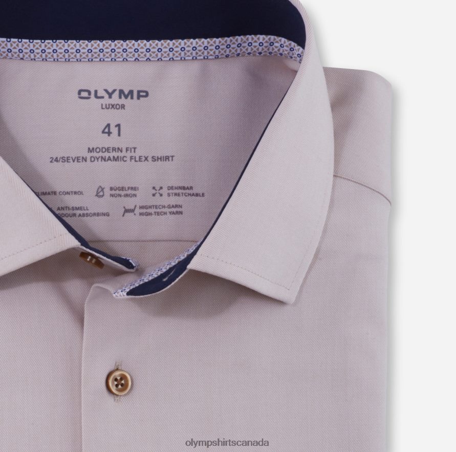 OLYMP Luxor 24/Seven Modern Fit Business Shirt Global Kent Natural H2P42H1238 Clothing