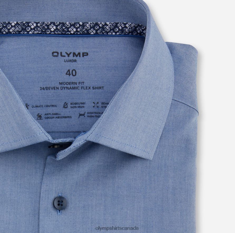 OLYMP Luxor 24/Seven Modern Fit Business Shirt Global Kent Royal H2P42H1281 Clothing