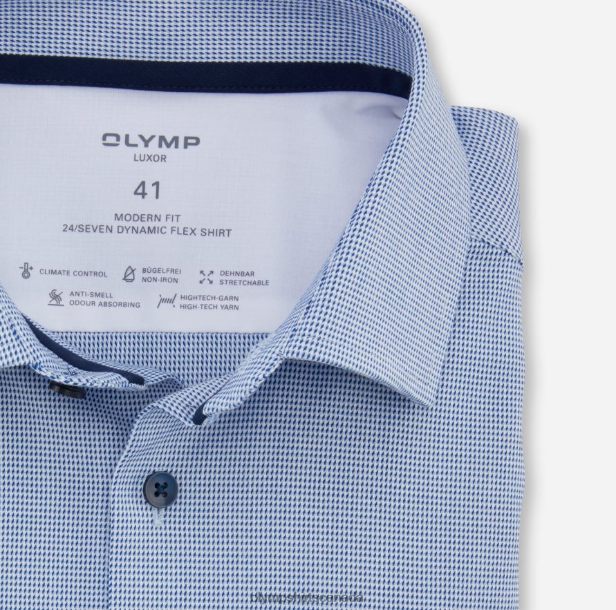 OLYMP Luxor 24/Seven Modern Fit Business Shirt Global Kent Royal H2P42H940 Clothing