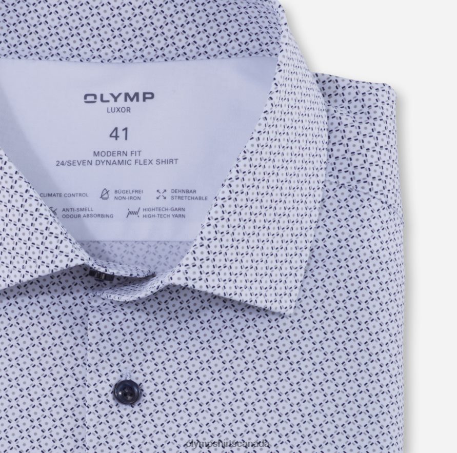 OLYMP Luxor 24/Seven Modern Fit Business Shirt Global Kent Taupe H2P42H1164 Clothing