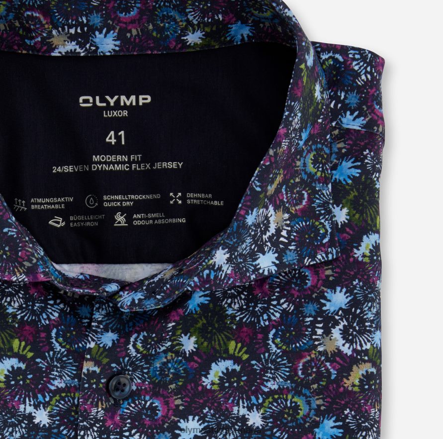 OLYMP Luxor 24/Seven Modern Fit Business Shirt Kent Fuchsia H2P42H1099 Clothing