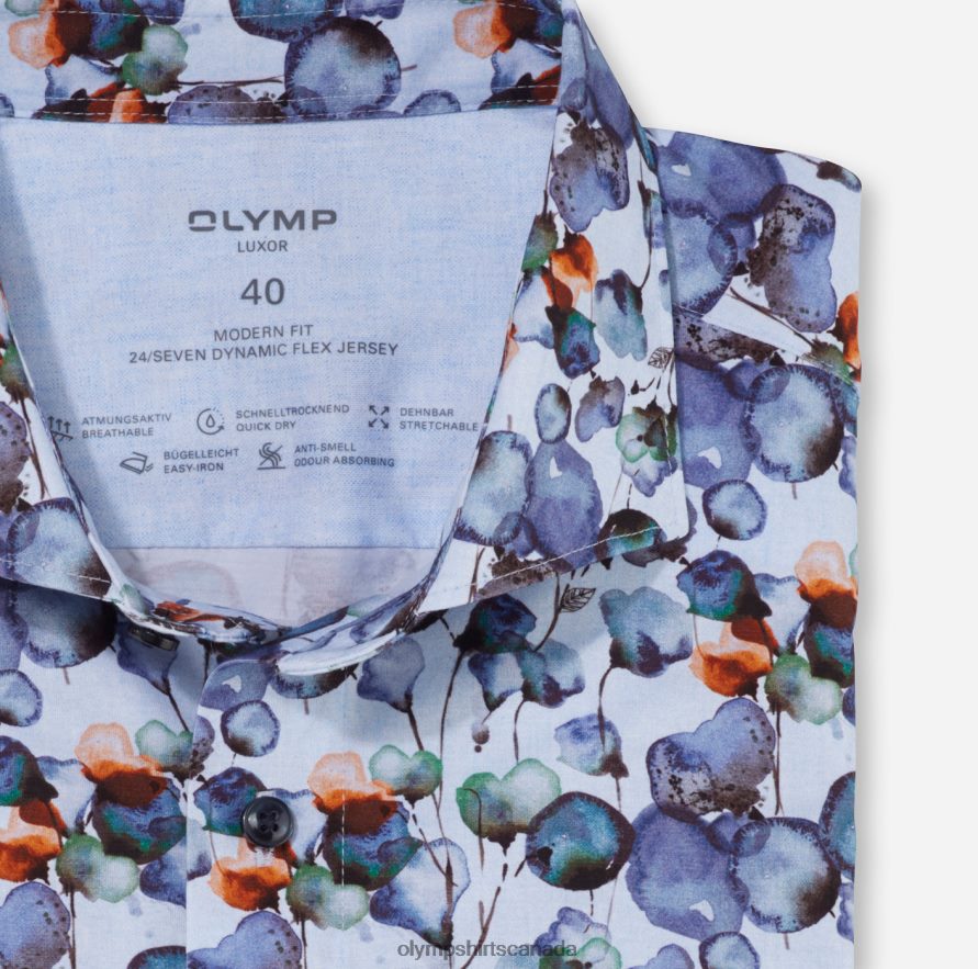 OLYMP Luxor 24/Seven Modern Fit Business Shirt Kent Mandarin H2P42H1150 Clothing