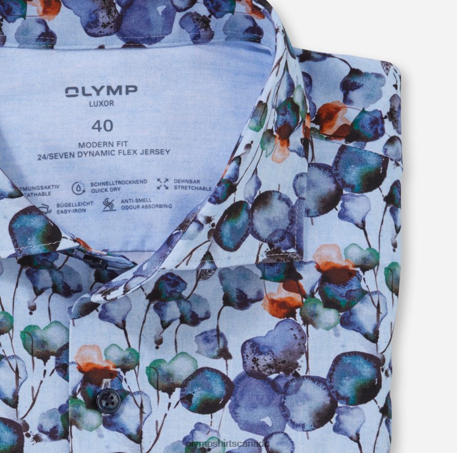 OLYMP Luxor 24/Seven Modern Fit Business Shirt Kent Mandarin H2P42H1165 Clothing