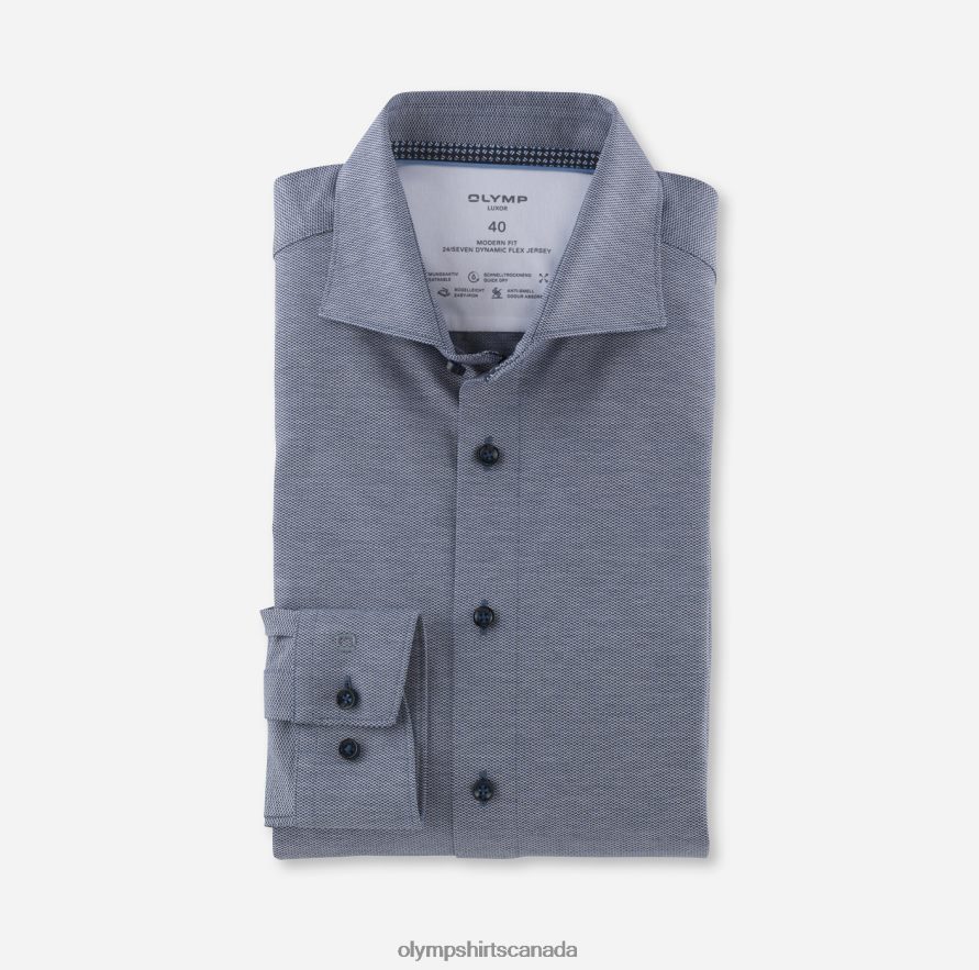 OLYMP Luxor 24/Seven Modern Fit Business Shirt Kent Marine H2P42H1085 Clothing