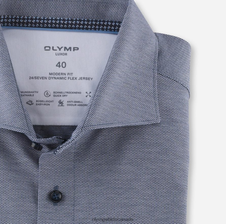 OLYMP Luxor 24/Seven Modern Fit Business Shirt Kent Marine H2P42H1085 Clothing