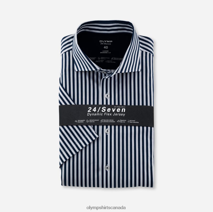 OLYMP Luxor 24/Seven Modern Fit Business Shirt Kent Marine H2P42H1364 Clothing