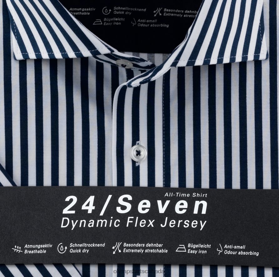 OLYMP Luxor 24/Seven Modern Fit Business Shirt Kent Marine H2P42H1364 Clothing