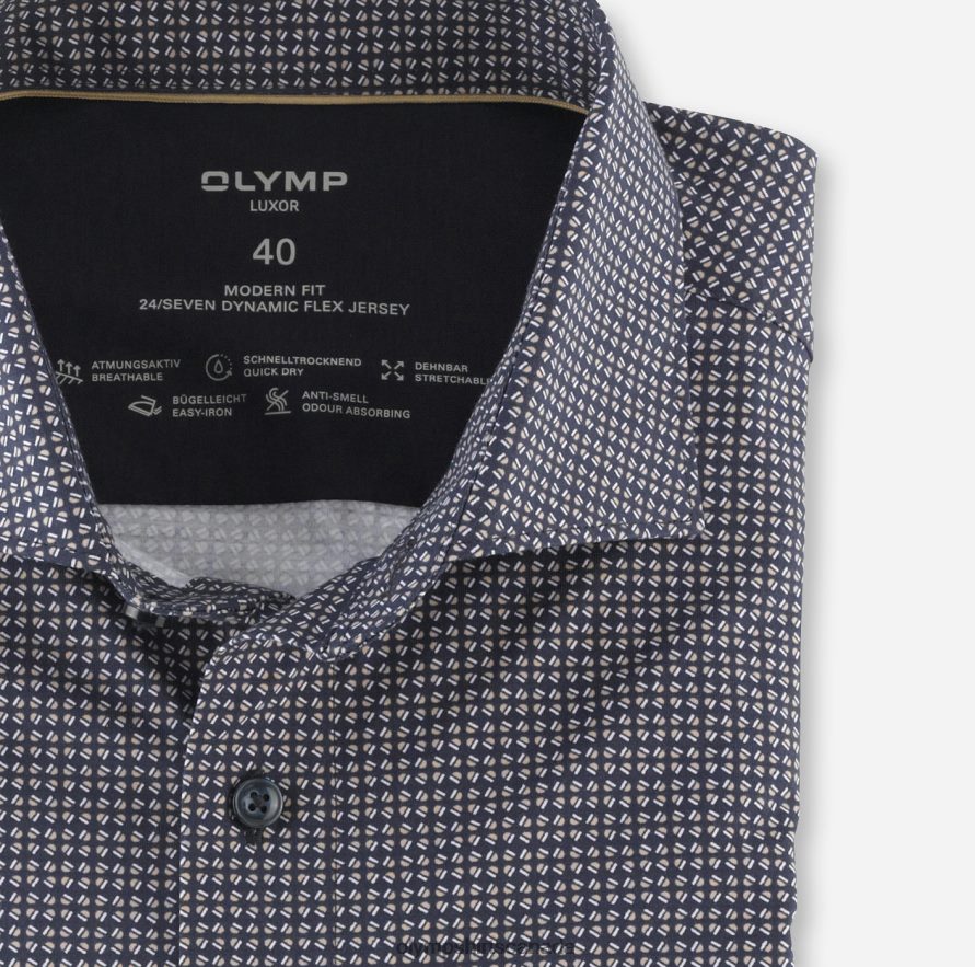 OLYMP Luxor 24/Seven Modern Fit Business Shirt Kent Natural H2P42H1098 Clothing