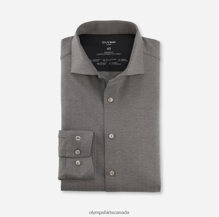 OLYMP Luxor 24/Seven Modern Fit Business Shirt Kent Natural H2P42H1357 Clothing