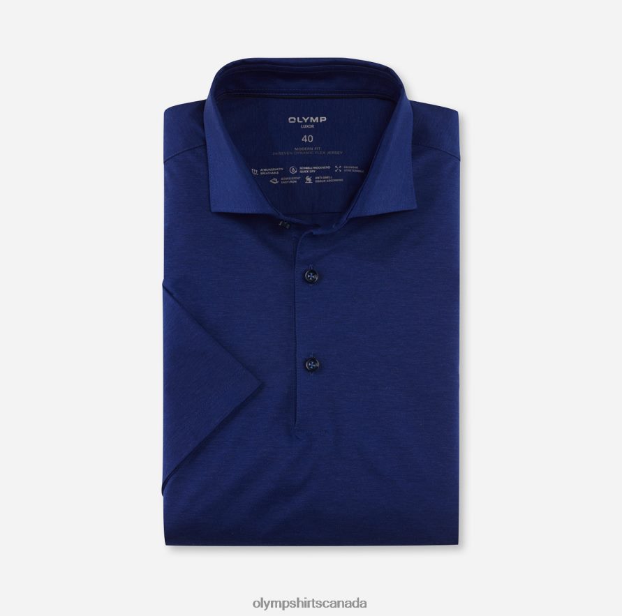 OLYMP Luxor 24/Seven Modern Fit Business Shirt Kent Royal H2P42H961 Clothing