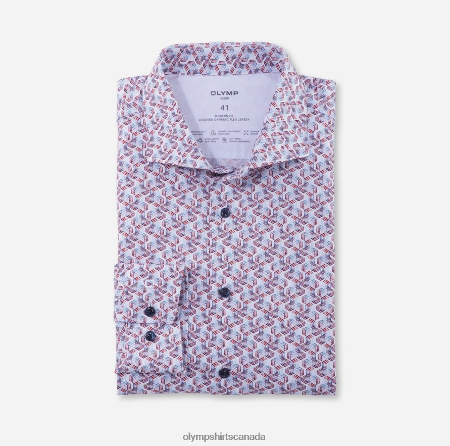 OLYMP Luxor 24/Seven Modern Fit Business Shirt Kent White H2P42H1079 Clothing