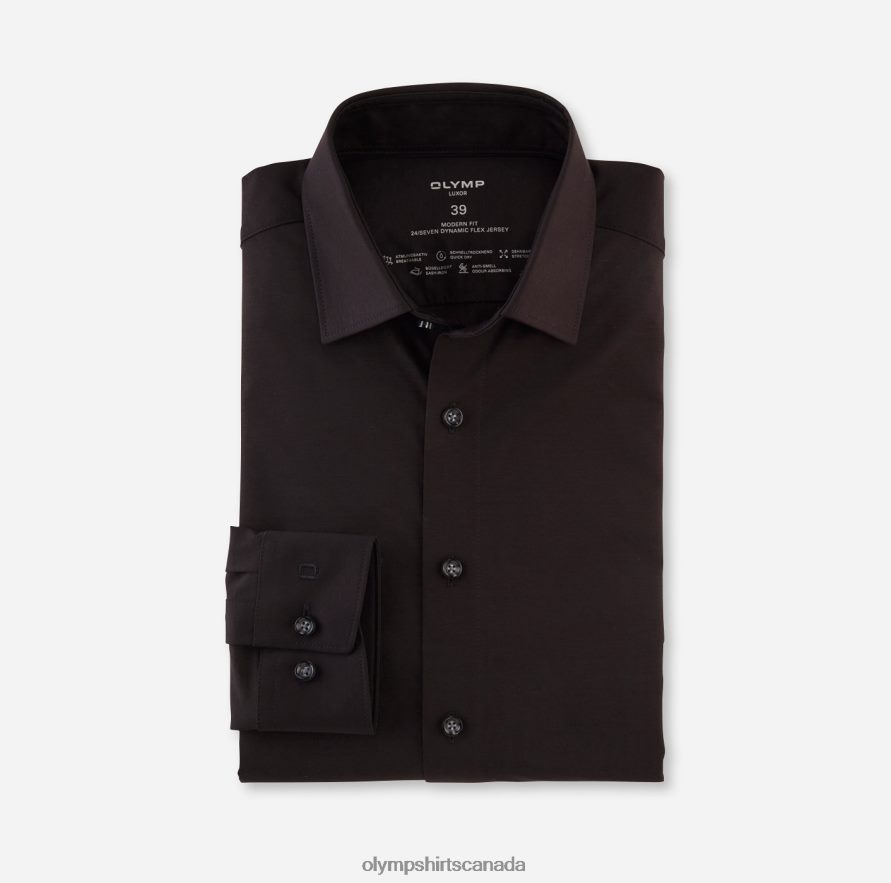 OLYMP Luxor 24/Seven Modern Fit Business Shirt Long Sleeve Extra Long New Kent Black H2P42H1426 Clothing