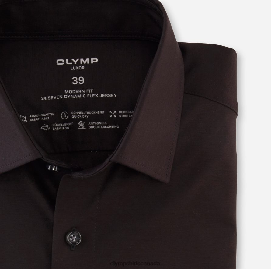 OLYMP Luxor 24/Seven Modern Fit Business Shirt Long Sleeve Extra Long New Kent Black H2P42H1426 Clothing