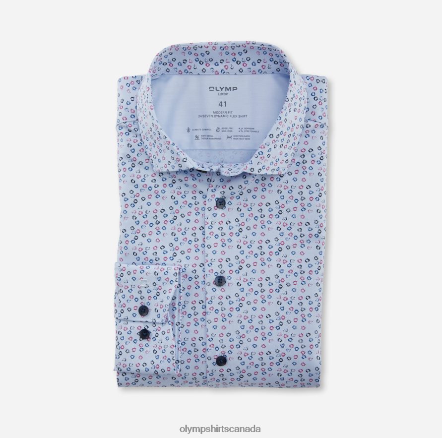 OLYMP Luxor 24/Seven Modern Fit Business Shirt Modern Kent Fuchsia H2P42H1133 Clothing