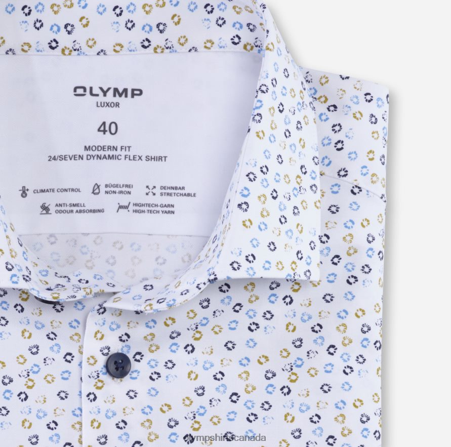 OLYMP Luxor 24/Seven Modern Fit Business Shirt Modern Kent Lime H2P42H1119 Clothing