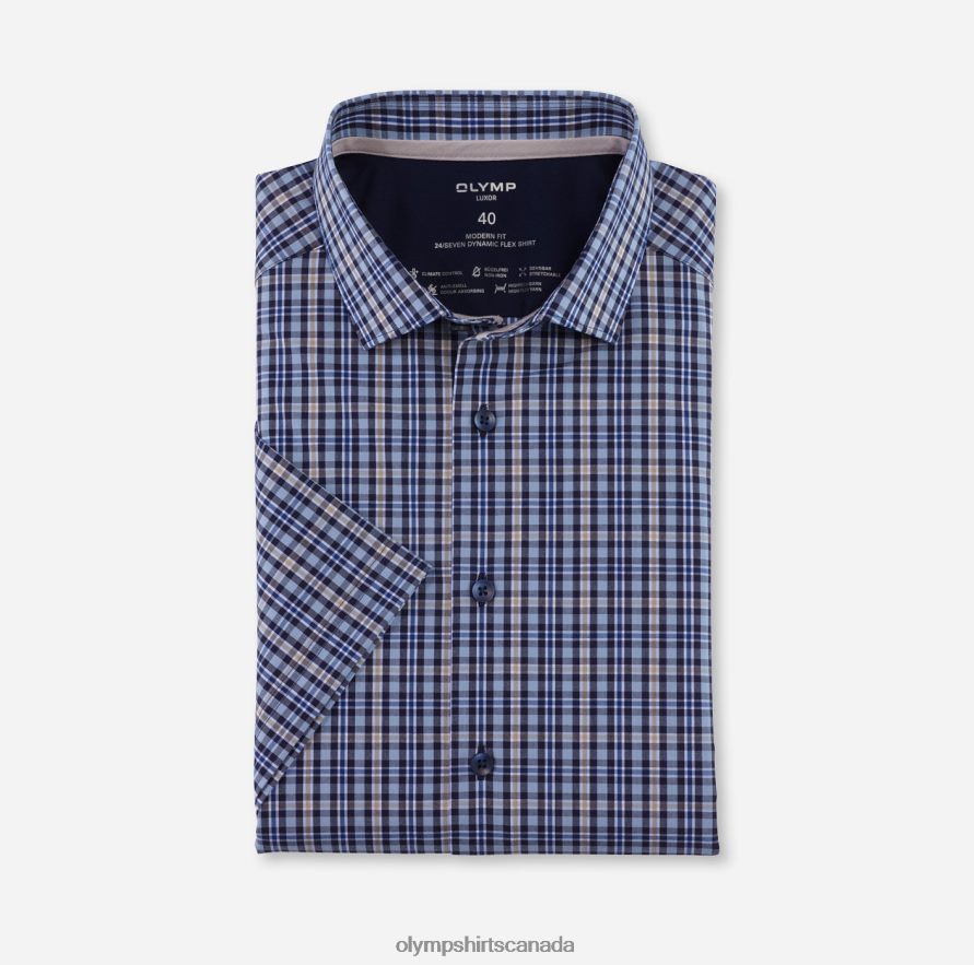 OLYMP Luxor 24/Seven Modern Fit Business Shirt Modern Kent Natural H2P42H1102 Clothing