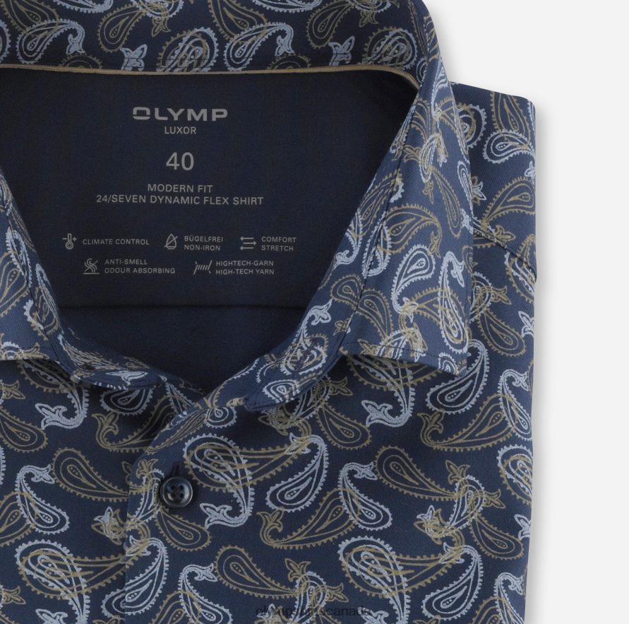 OLYMP Luxor 24/Seven Modern Fit Business Shirt Modern Kent Natural H2P42H1197 Clothing