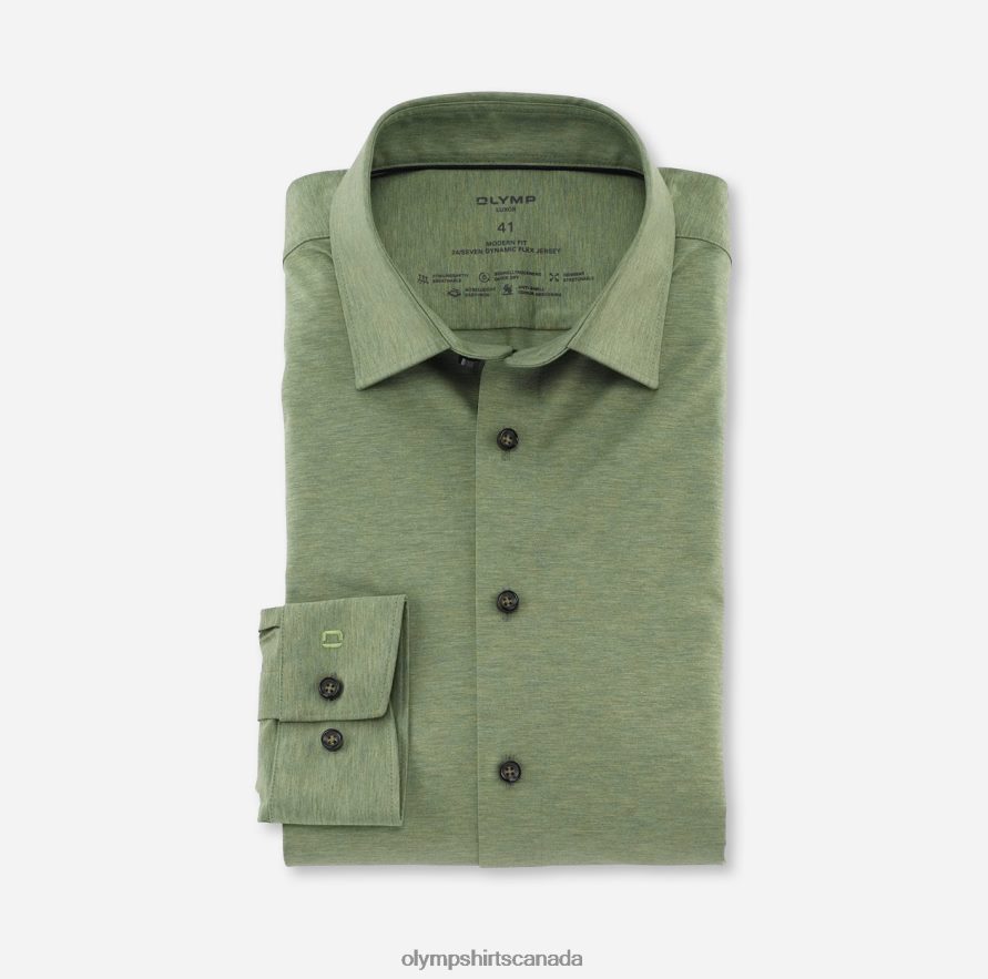 OLYMP Luxor 24/Seven Modern Fit Business Shirt New Kent Crystal Green H2P42H1316 Clothing