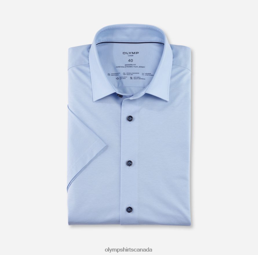 OLYMP Luxor 24/Seven Modern Fit Business Shirt New Kent Light Blue H2P42H1001 Clothing