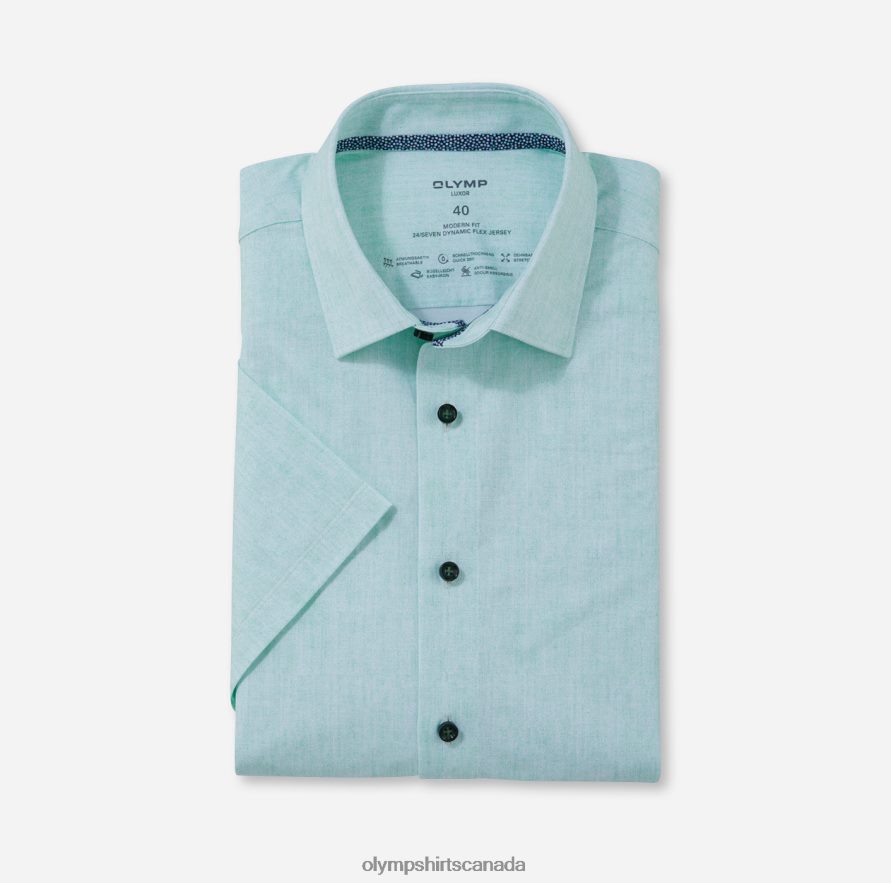 OLYMP Luxor 24/Seven Modern Fit Business Shirt New Kent Light Green H2P42H1199 Clothing