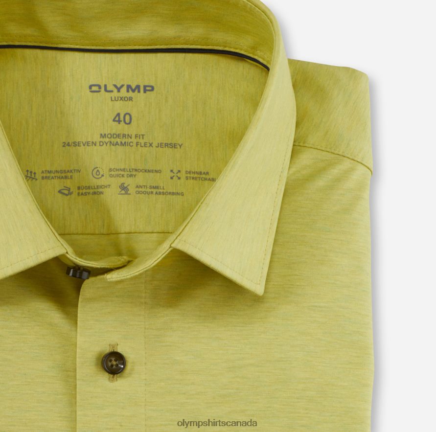 OLYMP Luxor 24/Seven Modern Fit Business Shirt New Kent Light Green H2P42H932 Clothing