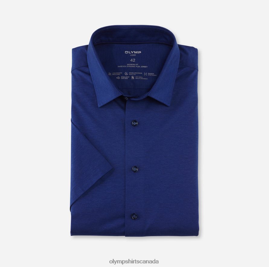 OLYMP Luxor 24/Seven Modern Fit Business Shirt New Kent Royal H2P42H1018 Clothing