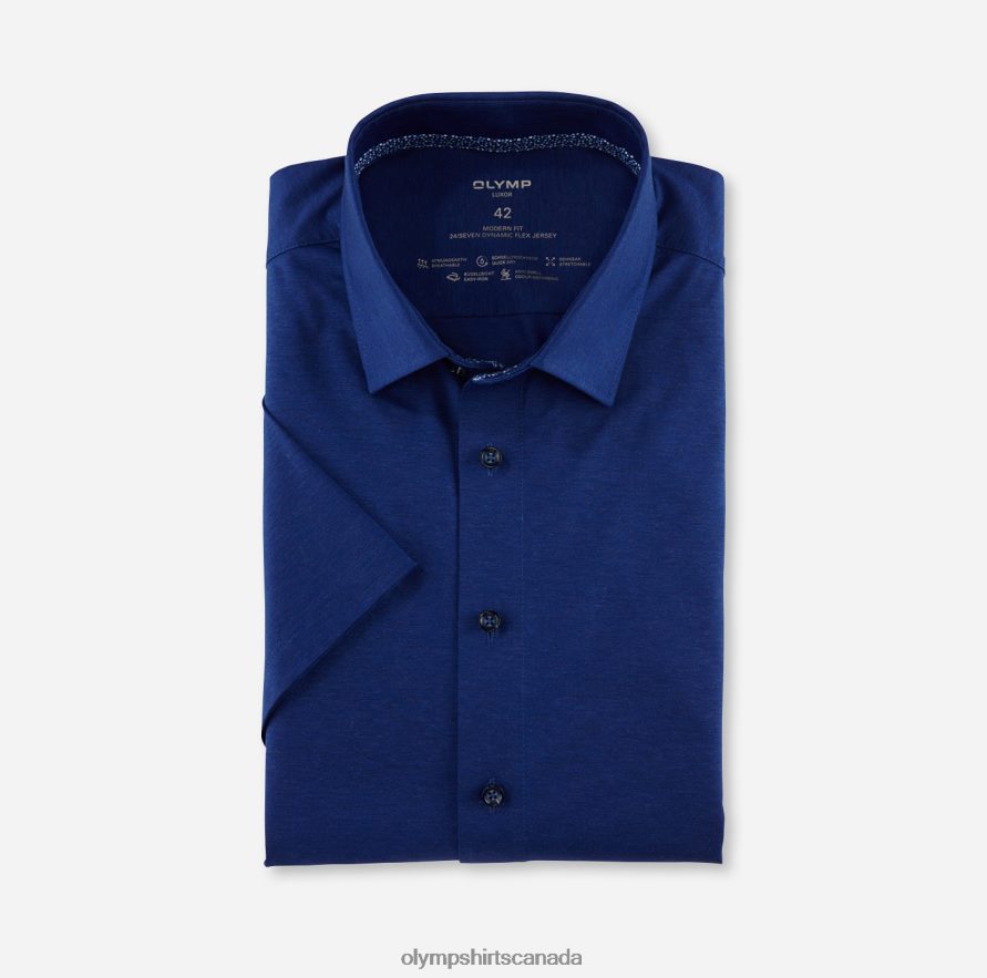 OLYMP Luxor 24/Seven Modern Fit Business Shirt New Kent Royal H2P42H1037 Clothing