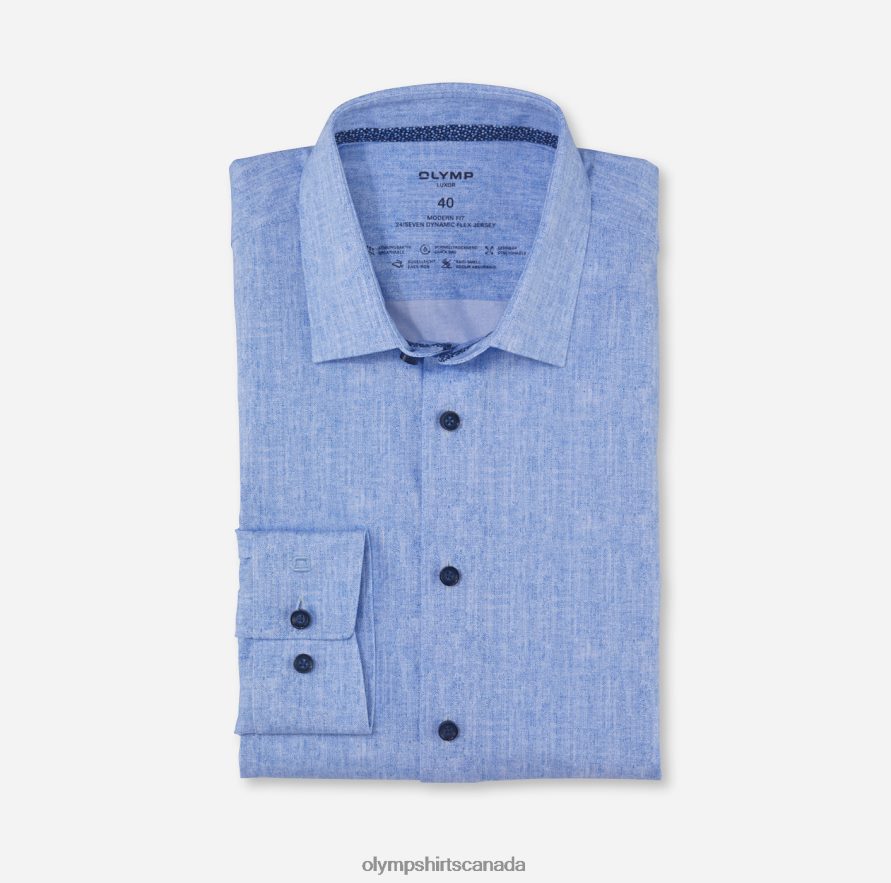 OLYMP Luxor 24/Seven Modern Fit Business Shirt New Kent Royal H2P42H1140 Clothing