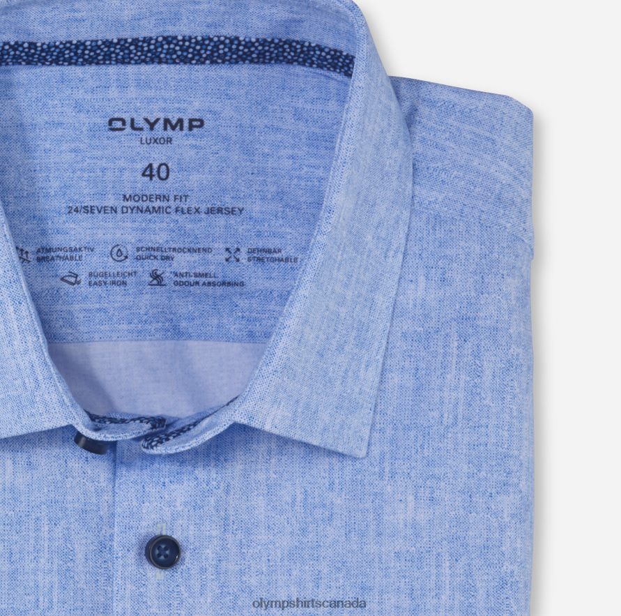 OLYMP Luxor 24/Seven Modern Fit Business Shirt New Kent Royal H2P42H1140 Clothing