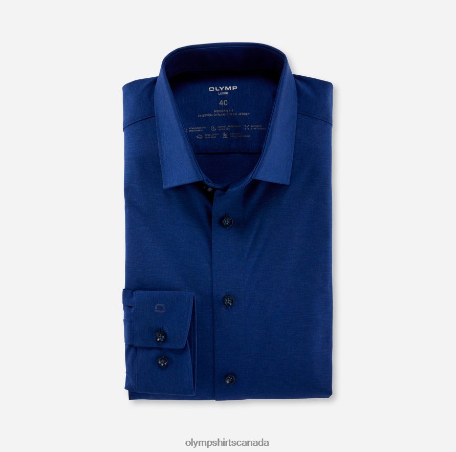 OLYMP Luxor 24/Seven Modern Fit Business Shirt New Kent Royal H2P42H1188 Clothing