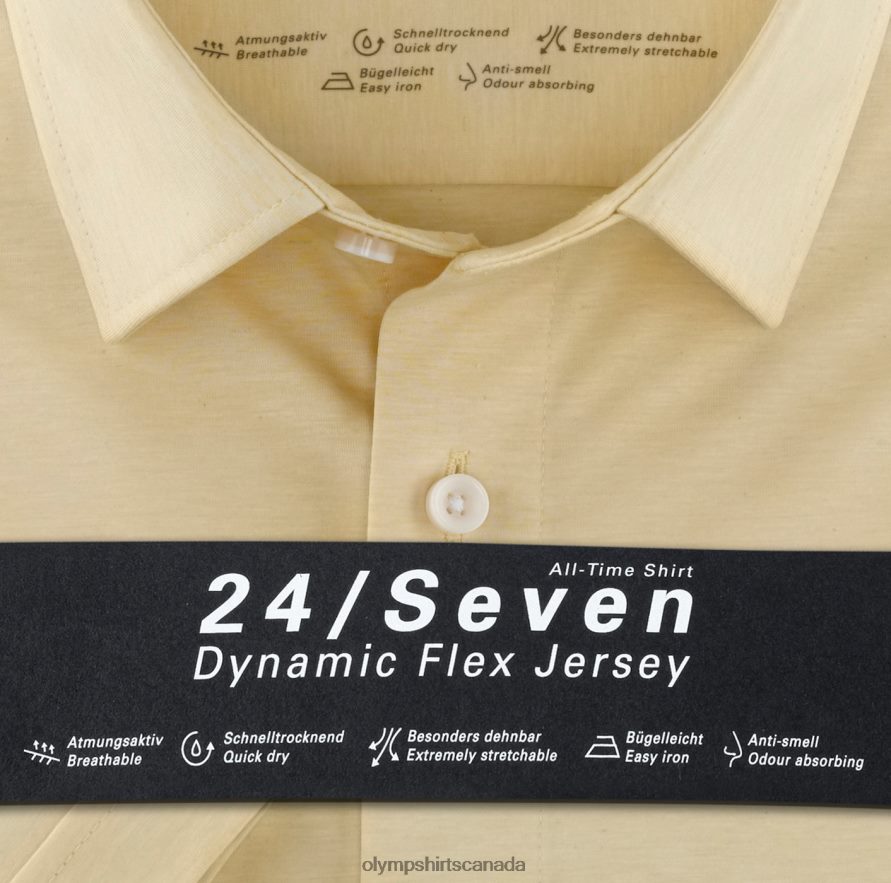 OLYMP Luxor 24/Seven Modern Fit Business Shirt New Kent Yellow H2P42H1333 Clothing