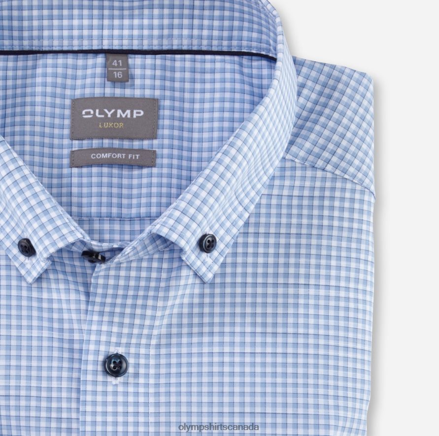 OLYMP Luxor Comfort Fit Business Shirt Button-Down Bleu H2P42H1649 Clothing