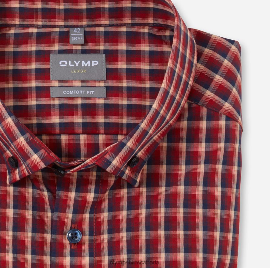 OLYMP Luxor Comfort Fit Business Shirt Button-Down Red H2P42H1525 Clothing