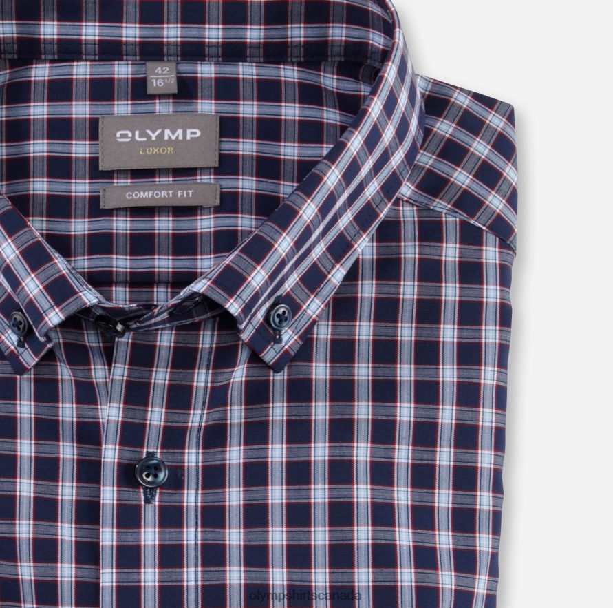 OLYMP Luxor Comfort Fit Business Shirt Button-Down Red H2P42H1547 Clothing