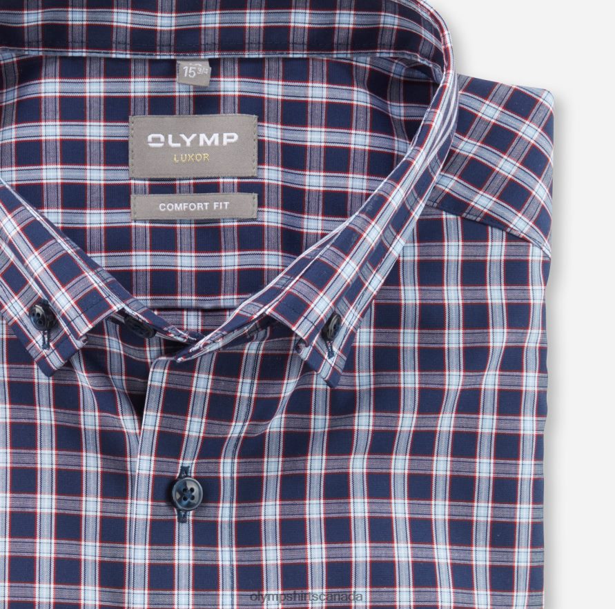 OLYMP Luxor Comfort Fit Business Shirt Button-Down Red H2P42H1622 Clothing