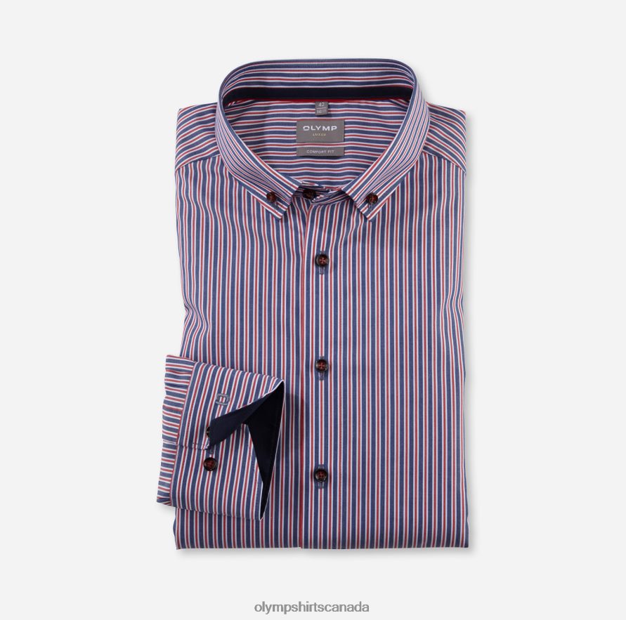 OLYMP Luxor Comfort Fit Business Shirt Button-Down Red H2P42H1638 Clothing