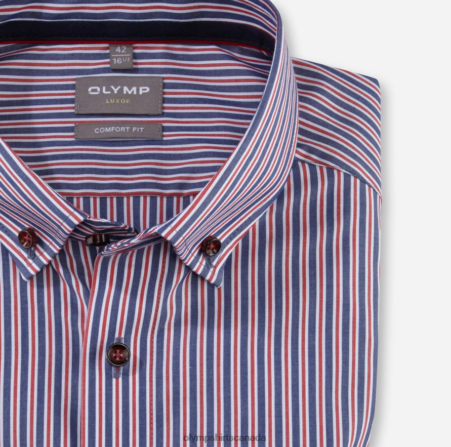 OLYMP Luxor Comfort Fit Business Shirt Button-Down Red H2P42H1662 Clothing