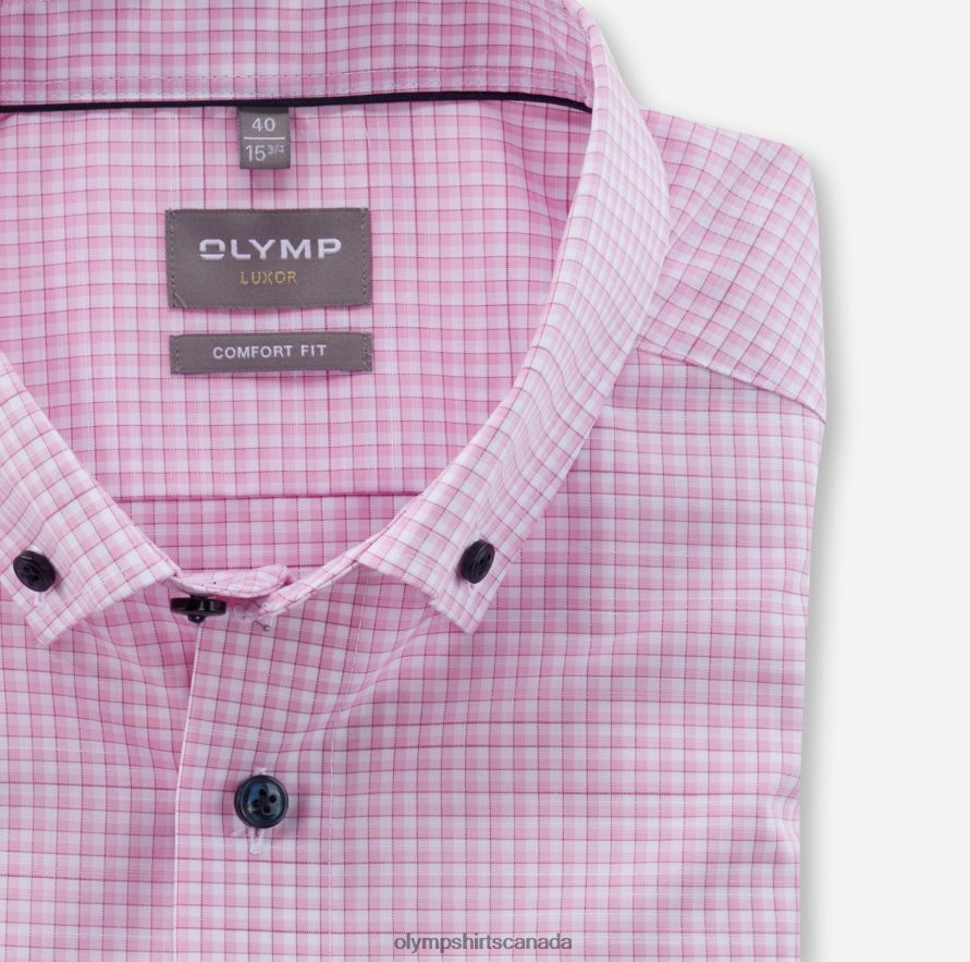 OLYMP Luxor Comfort Fit Business Shirt Button-Down Rose H2P42H1552 Clothing